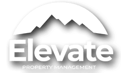 elevate property management logo white